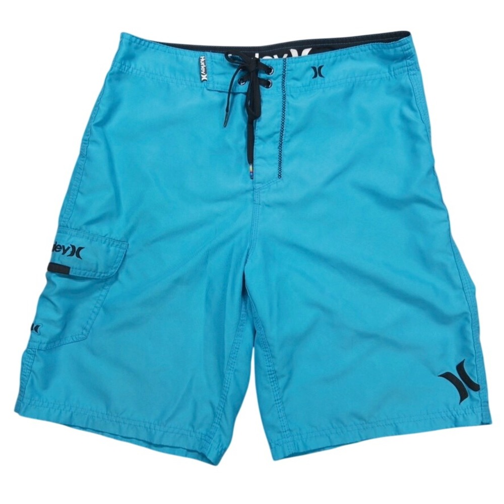 Hurley Board Shorts Mens 32 Blue Cargo Pocket Surf Swim‎ Trunks Beachwear Summer